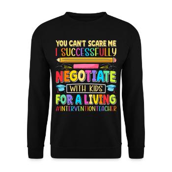 Enseignant d’intervention, Spécialiste de l’intervention - Sweat-shirt Unisexe - noir - Devant - Alina (178cm) & Michal (187cm)