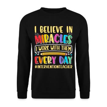 Enseignant d’intervention, Spécialiste de l’intervention - Sweat-shirt Unisexe - noir - Devant - Alina (178cm) & Michal (187cm)