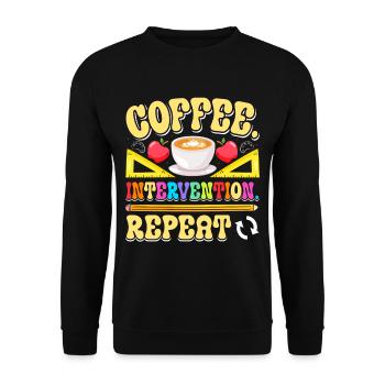Enseignant d’intervention, Spécialiste de l’intervention - Sweat-shirt Unisexe - noir - Devant - Alina (178cm) & Michal (187cm)
