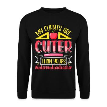 Enseignant d’intervention, Spécialiste de l’intervention - Sweat-shirt Unisexe - noir - Devant - Alina (178cm) & Michal (187cm)