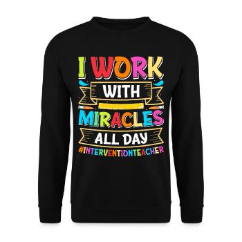 Enseignant d’intervention, Spécialiste de l’intervention - Sweat-shirt Unisexe - noir - Devant - Alina (178cm) & Michal (187cm)