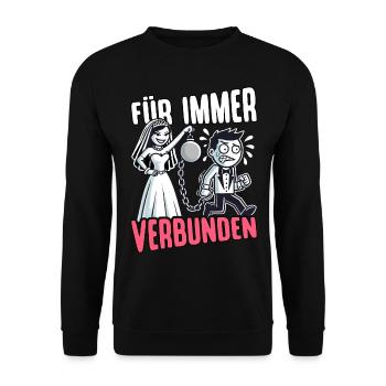 JGA T-Shirt Männer Junggesellenabschied Bräutigam - Unisex Pullover - Schwarz - Vorne - Alina (178cm) & Michal (187cm)