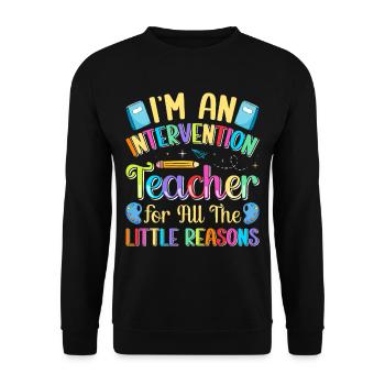 Enseignant d’intervention, Spécialiste de l’intervention - Sweat-shirt Unisexe - noir - Devant - Alina (178cm) & Michal (187cm)