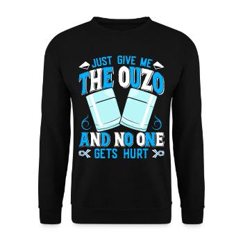 Griechenland Ouzo - Unisex Pullover - Schwarz - Vorne - Alina (178cm) & Michal (187cm)