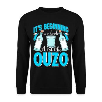 Griechenland Ouzo - Unisex Pullover - Schwarz - Vorne - Alina (178cm) & Michal (187cm)