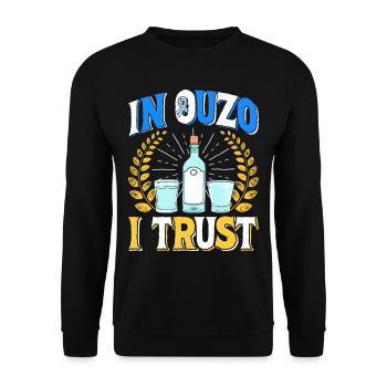 Griechenland Ouzo - Unisex Pullover - Schwarz - Vorne - Alina (178cm) & Michal (187cm)