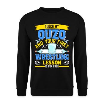 Griechenland Ouzo - Unisex Pullover - Schwarz - Vorne - Alina (178cm) & Michal (187cm)