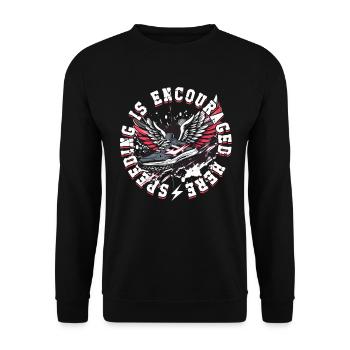 Sprint Sprinten La vitesse est encouragée ici - Sweat-shirt Unisexe - noir - Devant - Alina (178cm) & Michal (187cm)