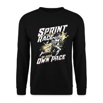 Sprint Leichtathletik Sprinten - Unisex Pullover - Schwarz - Vorne - Alina (178cm) & Michal (187cm)