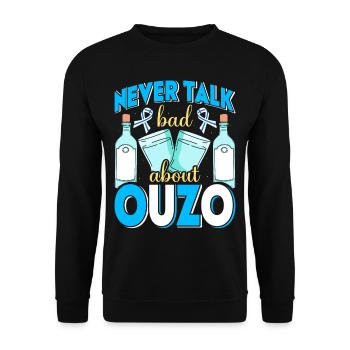 Griechenland Ouzo - Unisex Pullover - Schwarz - Vorne - Alina (178cm) & Michal (187cm)