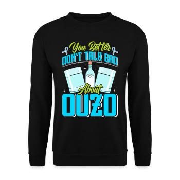 Griechenland Ouzo - Unisex Pullover - Schwarz - Vorne - Alina (178cm) & Michal (187cm)