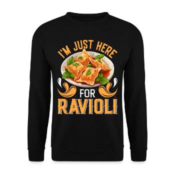 Hands off my ravioli motif - Unisex Sweatshirt - black - Front - Alina (178cm) & Michal (187cm)