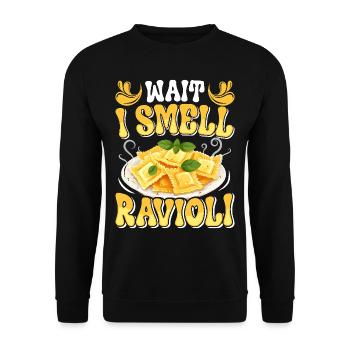 Hands off my ravioli motif - Unisex Sweatshirt - black - Front - Alina (178cm) & Michal (187cm)