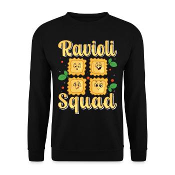 Hands off my ravioli motif - Unisex Sweatshirt - black - Front - Alina (178cm) & Michal (187cm)