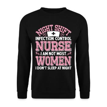 Caregiver Infection Control - Unisex Sweatshirt - black - Front - Alina (178cm) & Michal (187cm)