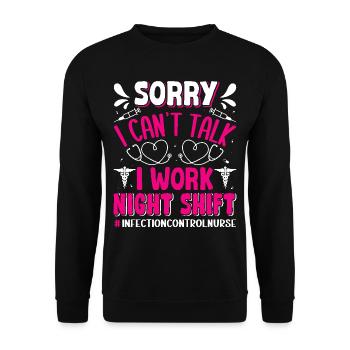 Caregiver Infection Control - Unisex Sweatshirt - black - Front - Alina (178cm) & Michal (187cm)
