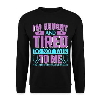 Caregiver Infection Control - Unisex Sweatshirt - black - Front - Alina (178cm) & Michal (187cm)