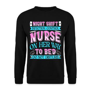 Caregiver Infection Control - Unisex Sweatshirt - black - Front - Alina (178cm) & Michal (187cm)