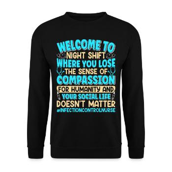 Caregiver Infection Control - Unisex Sweatshirt - black - Front - Alina (178cm) & Michal (187cm)