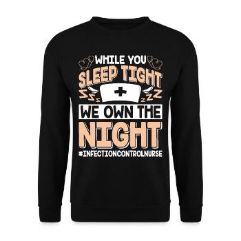 Caregiver Infection Control - Unisex Sweatshirt - black - Front - Alina (178cm) & Michal (187cm)