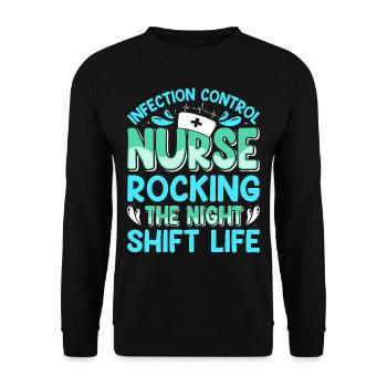 Caregiver Infection Control - Unisex Sweatshirt - black - Front - Alina (178cm) & Michal (187cm)