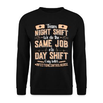 Caregiver Infection Control - Unisex Sweatshirt - black - Front - Alina (178cm) & Michal (187cm)
