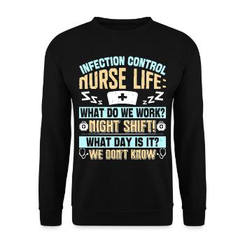 Caregiver Infection Control - Unisex Sweatshirt - black - Front - Alina (178cm) & Michal (187cm)