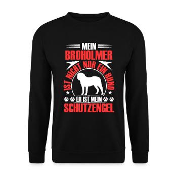 Broholmer is my guardian angel Broholmer - Unisex Sweatshirt - black - Front - Alina (178cm) & Michal (187cm)