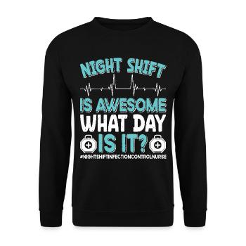 Caregiver Infection Control - Unisex Sweatshirt - black - Front - Alina (178cm) & Michal (187cm)