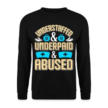 Caregiver Infection Control - Unisex Sweatshirt - black - Front - Alina (178cm) & Michal (187cm)