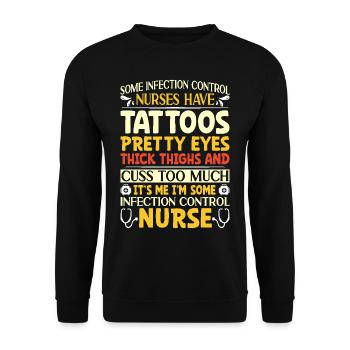Caregiver Infection Control - Unisex Sweatshirt - black - Front - Alina (178cm) & Michal (187cm)