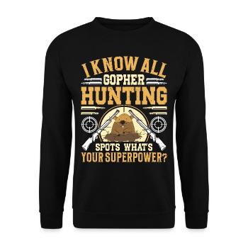Marmotte, Chasseur, Chasse - Sweat-shirt Unisexe - noir - Devant - Alina (178cm) & Michal (187cm)