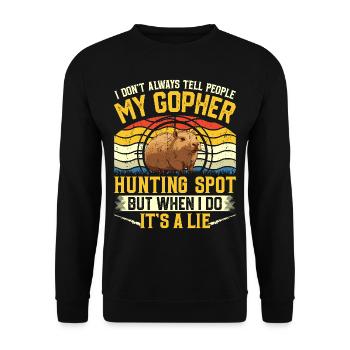 Marmotte, Chasseur, Chasse - Sweat-shirt Unisexe - noir - Devant - Alina (178cm) & Michal (187cm)