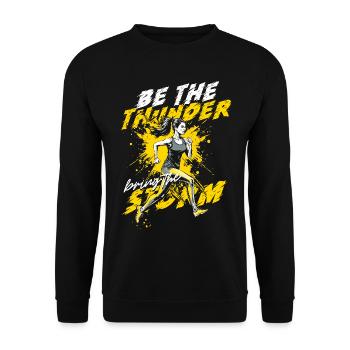 Athlétisme Be The Thunder Bring The Storm - Sweat-shirt Unisexe - noir - Devant - Alina (178cm) & Michal (187cm)