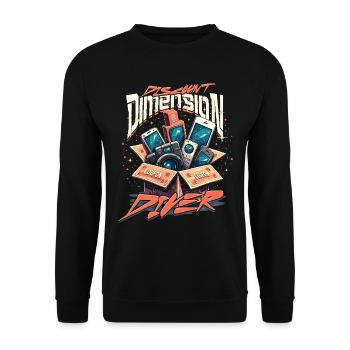 Couponing Coupon Discount Dimension Diver - Unisex Sweatshirt - black - Front - Alina (178cm) & Michal (187cm)
