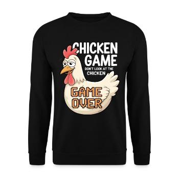 The Chicken Game Don't Look At The Chicken - Unisex Pullover - Schwarz - Vorne - Alina (178cm) & Michal (187cm)