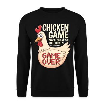 The Chicken Game Chicken Farm - Unisex Sweatshirt - black - Front - Alina (178cm) & Michal (187cm)