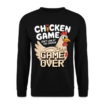 The Chicken Game Game Over - Unisex Sweatshirt - black - Front - Alina (178cm) & Michal (187cm)