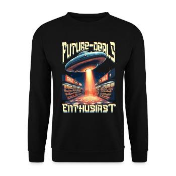 Couponing Coupon Future-Deals Enthusiast - Unisex Sweatshirt - black - Front - Alina (178cm) & Michal (187cm)