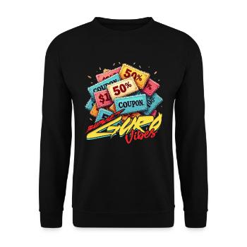 Couponing Coupon Budget Guru Vibes - Sweat-shirt Unisexe - noir - Devant - Alina (178cm) & Michal (187cm)