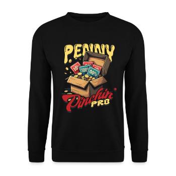 Coupon de coupon Penny Pinchin' Pro - Sweat-shirt Unisexe - noir - Devant - Alina (178cm) & Michal (187cm)
