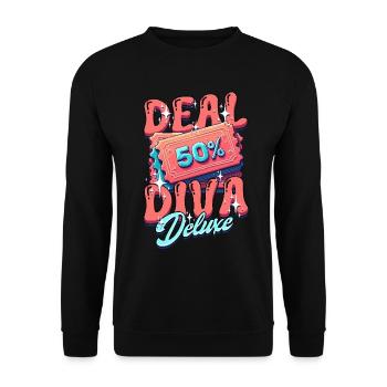 Couponing Coupon Coupons Deal Diva Deluxe - Sweat-shirt Unisexe - noir - Devant - Alina (178cm) & Michal (187cm)