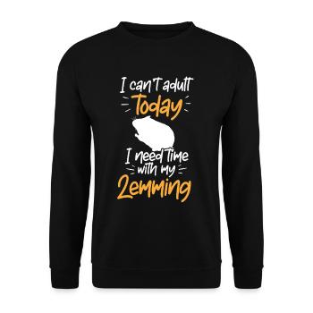 Lemming Vole Need time with Lemming - Unisex Sweatshirt - black - Front - Alina (178cm) & Michal (187cm)