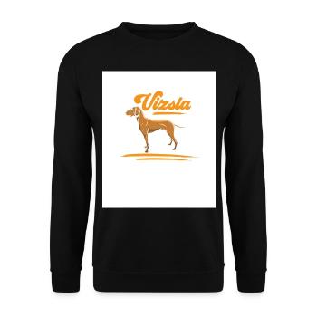 I belong to the Magyar Vizsla pointing dog - Unisex Sweatshirt - black - Front - Alina (178cm) & Michal (187cm)