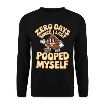 Zéro jour depuis la dernière fois que je me suis fait caca mème - Sweat-shirt Unisexe - noir - Devant - Alina (178cm) & Michal (187cm)