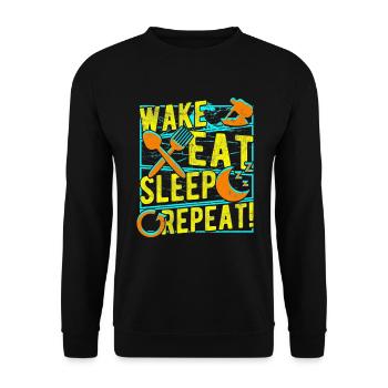 Wakeboarding Wakeboard Wake Eat Sleep Repeat - Sweat-shirt Unisexe - noir - Devant - Alina (178cm) & Michal (187cm)