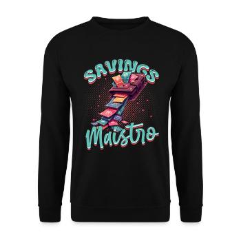 Couponing Coupon Savings Maestro - Unisex Pullover - Schwarz - Vorne - Alina (178cm) & Michal (187cm)