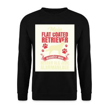 Flat Coated Retriever Protects Me - Unisex Sweatshirt - black - Front - Alina (178cm) & Michal (187cm)