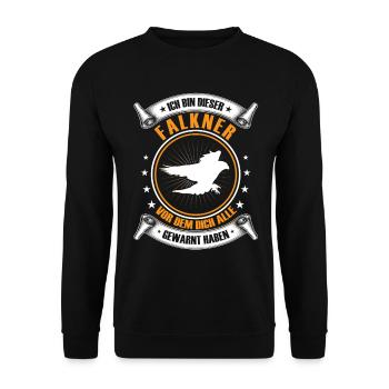 Ich bin dieser Falkner Beizjagd Falknerei - Unisex Pullover - Schwarz - Vorne - Alina (178cm) & Michal (187cm)