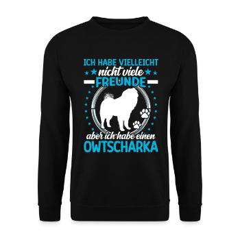 Ovcharka is my friend Ovcharka - Unisex Sweatshirt - black - Front - Alina (178cm) & Michal (187cm)
